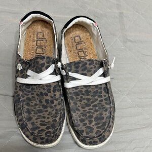 Women’s Hey Dude Leopard Print Shoes size 10